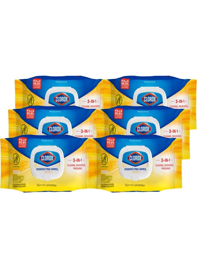 CloroxPro Clorox Disinfecting Cleaning Wipes Flex Pack, Bleach Free, Crisp Lemon, 75 Count (Pack May vary) - Image 1